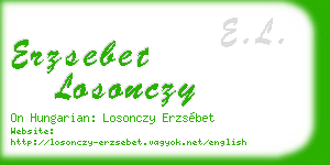 erzsebet losonczy business card